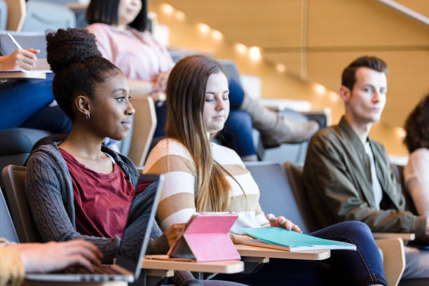 istock Attentive female college student 1214278860