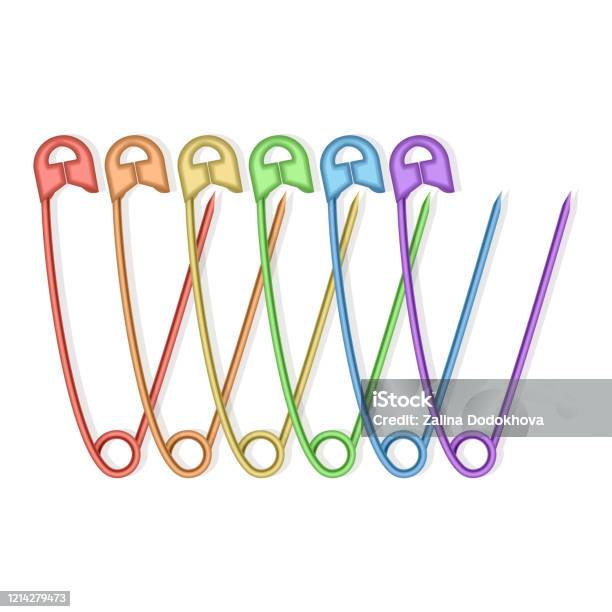 Set Of Realistic Safety Pins For Clothes Safety Pins Of Rainbow