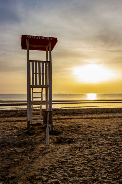 istock Sunrise at an Senigallia beach, Italy 1214279562