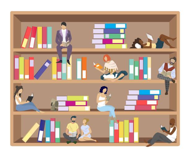 크로스북 개념 벡터 플랫 스타일 디자인 일러스트 - bookstore stock illustrations