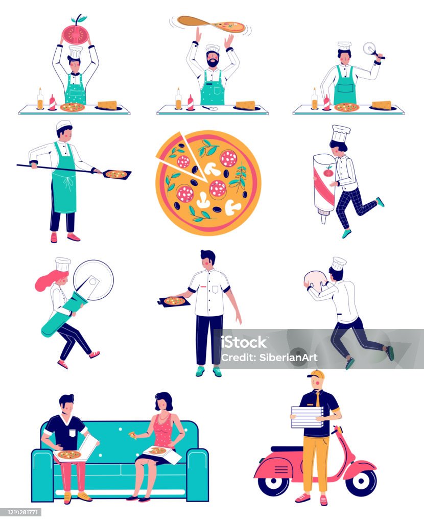 Making Pizza Vector Pizza Making Vector Flat Style Design Illustration Stock Illustration ...