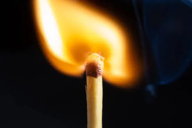 Photo of Match at just the right moment to burn.