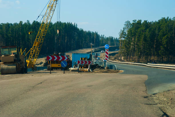 istock road works with temporary detour 1214285778
