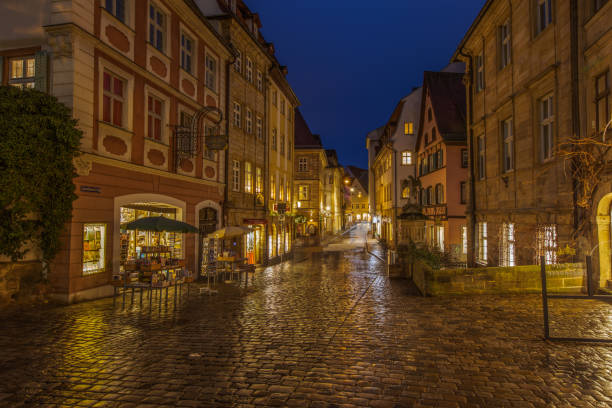 View over Bamberg, Karolinenstrasse, Germany, a World Heritage Site View over the old city of Bamberg, Karolinenstrasse, Germany, a Unesco World Heritage Site karolinenstrasse stock pictures, royalty-free photos & images