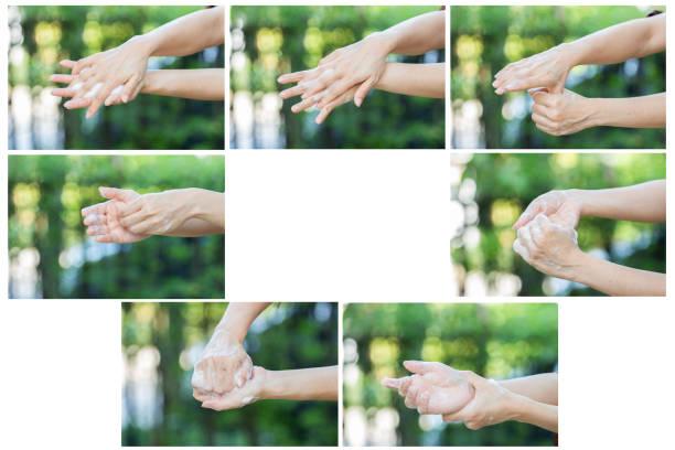 istock Washing hand with soap stay protected wash your hands coronavirus, properly covid-19 coronavirus instructions to protect yourself against virus contagion. 1214288049
