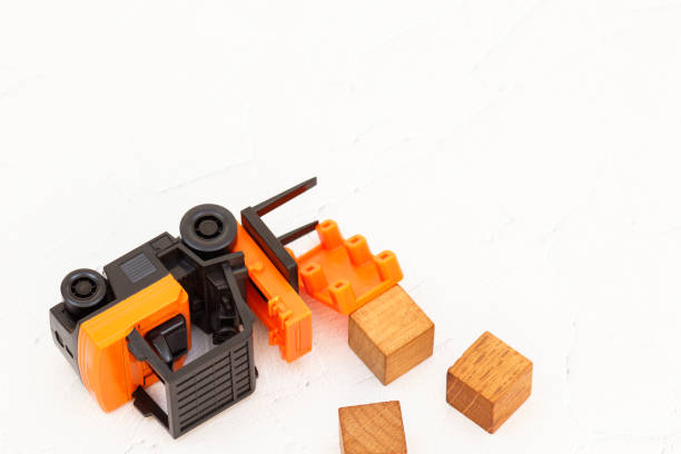 istock Forklift that fell over due to dangerous driving 1214289619