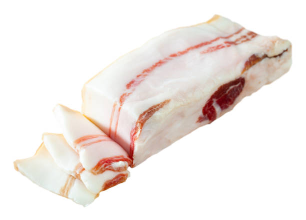istock Appetizing salted pork belly on a cutting board 1214291784