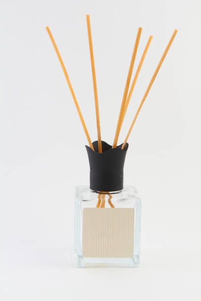 incense sticks in vase isolated on white