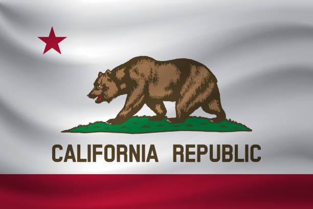 istock Waving flag of California. Vector illustration 1214293756
