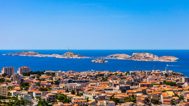 France - The Frioul archipelago The Frioul archipelago, a group of four islands located off the Marseille coast frioul archipelago stock pictures, royalty-free photos & images