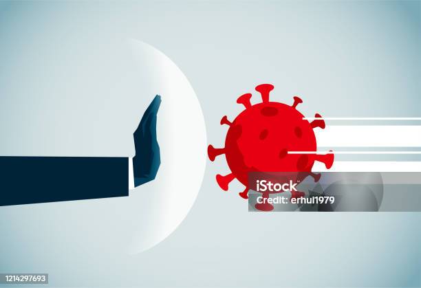 Shielding Stock Illustration - Download Image Now - COVID-19, Stop Gesture, Stop Sign