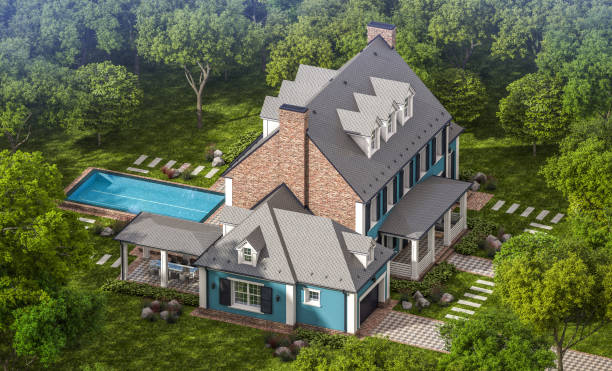 istock 3d rendering of modern classic house in colonial style 1214297975