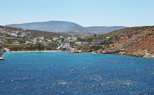 landscape of Iraklia port - Small Cyclades island Greece - greek summer destination
