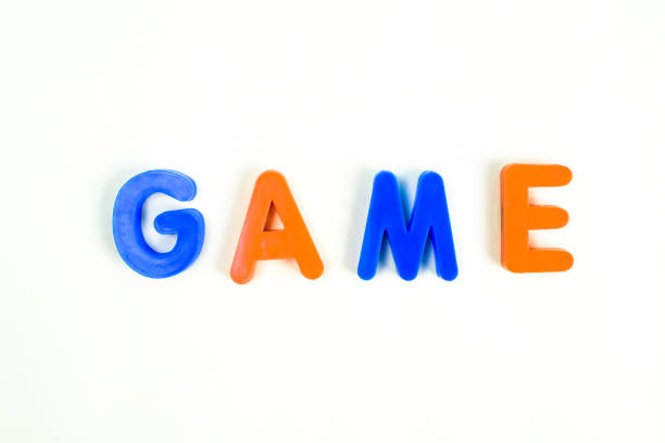 GAME written in various colored letter blocks on an isolated white background