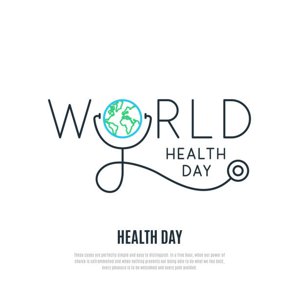 ilustrações de stock, clip art, desenhos animados e ícones de world health day vector banner. health care concept design. healt day emblem. stock vector illustration for web, mobile apps and print products. - stethoscope