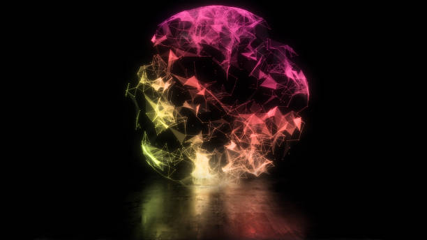 istock 3D rendering of an abstract globe, sphere in space in the form of plexus 1214300053