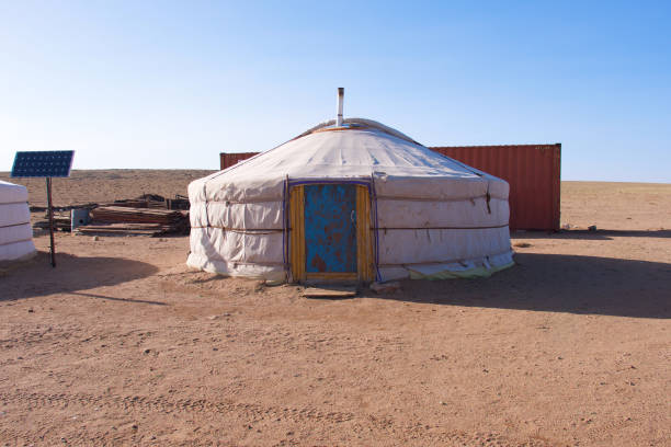 istock Nomad gets camp Mongolian at gobi desert national park at Mongolia 1214301847