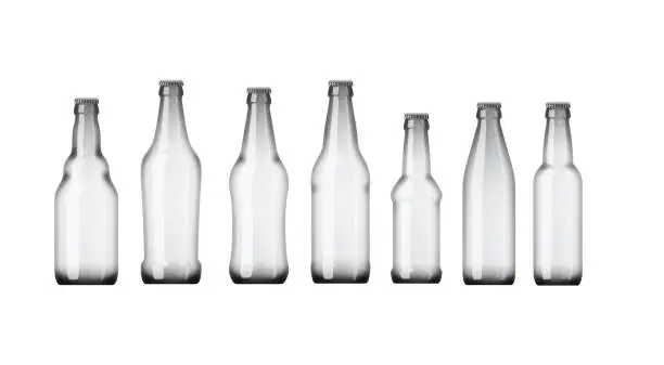 Vector illustration of Glass Beer Bottles