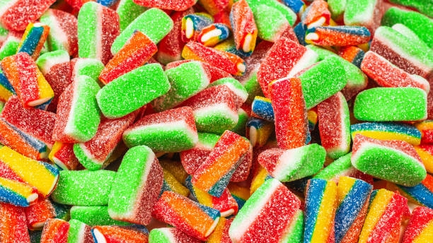 istock Assorted gummy candies. Top view. Jelly  sweets. 1214304720