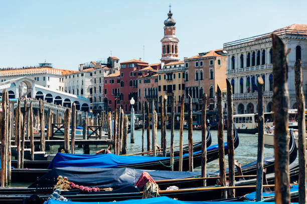 istock Venice gondolas on Grand Canal 1214306776