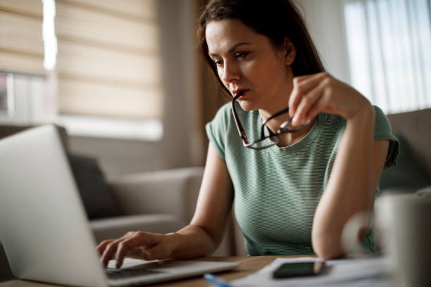 istock Woman working at home 1214307425