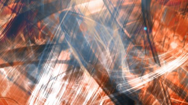 Orange and Black Chaotic Movement of Abstract Shapes - Abstract Background Texture