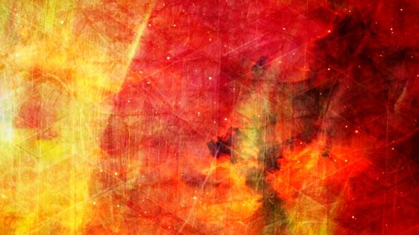 istock Fiery Clouds and Geometry with Glowing Stars in Sky - Abstract Background Texture 1214313722
