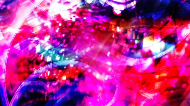istock Wavy Rotating Geometric Particles with Vivid Magenta Colors - Abstract Background Texture 1214314012