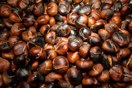 Roasted chestnuts mercado La Boqueria Market