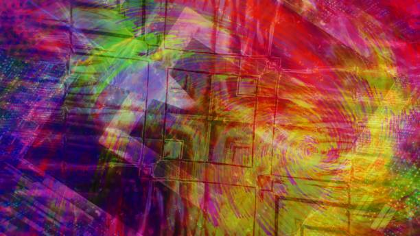 istock Rotating Tile and Abstract Color Swirls - Abstract Background Texture 1214320098