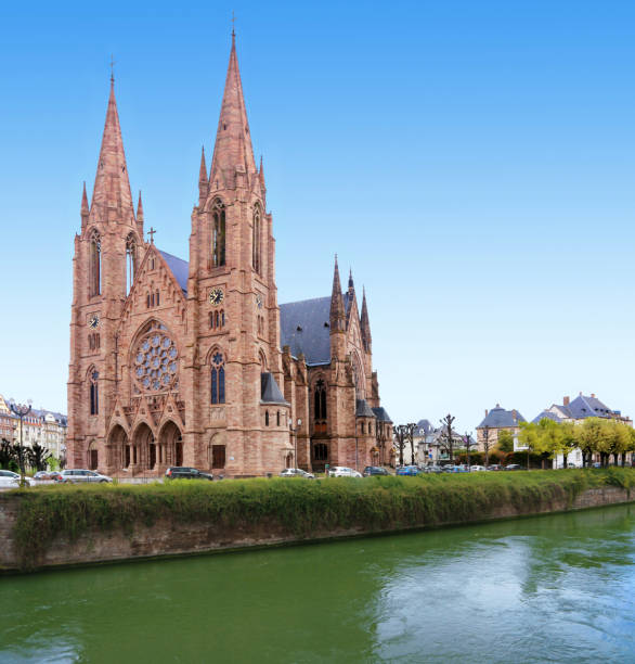 A cathedral-like religious building in the northern district, on the banks of the Ill river.