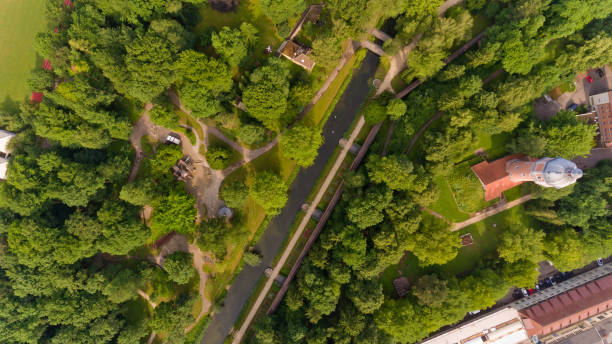 istock Top view of Glacis Park, Ulm, Germany. 1214325452