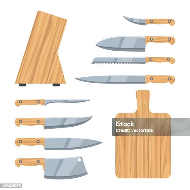 Small Collection Of Kitchen Knives Stock Photo - Download Image Now - Black  Color, Blade, Bread Knife - iStock