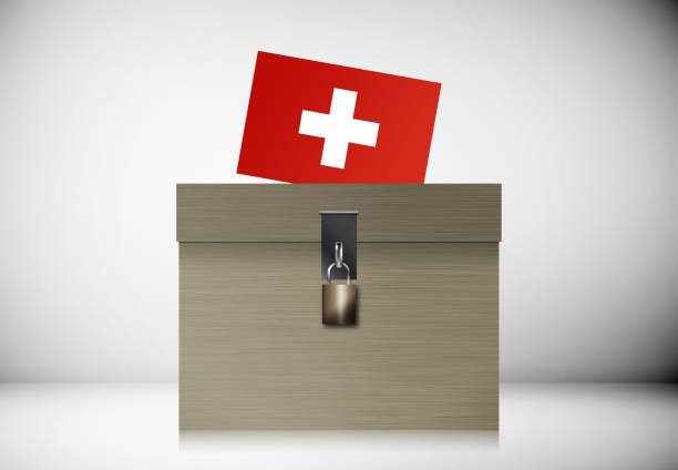 istock Ballot Box And Swiss Flag. Election concept. 1214330708