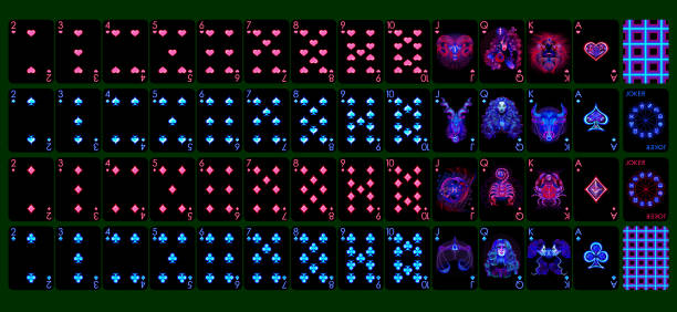 ネオントランプ、ゾディアックサイン。 - bridge cards playing leisure games点のイラスト素材／クリップアート素材／マンガ素材／アイコン素材