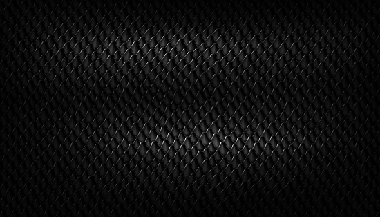 Black background with realistic snake skin texture, black serpent, viper, fish or lizard scales texture, minimalist dark themed background
