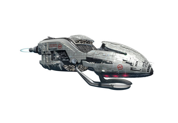 istock Detailed military spaceship isolated on white 1214333470