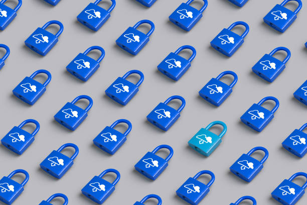 istock Creative Cloud technology icon on the key lock for online shopping global business concept 1214333594