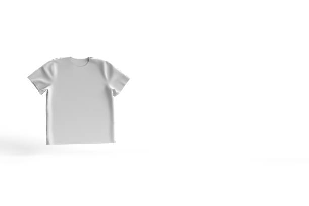 istock 3d render of white t shirt mockup in white background. 1214335176
