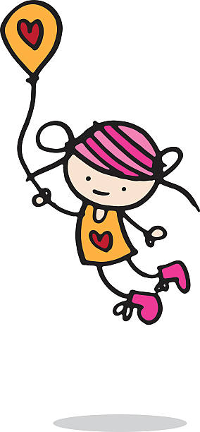 istock Little girl floating away with a balloon 121433865