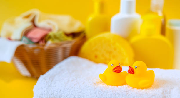 istock Accessories for bathing the baby. Selective focus. 1214342044