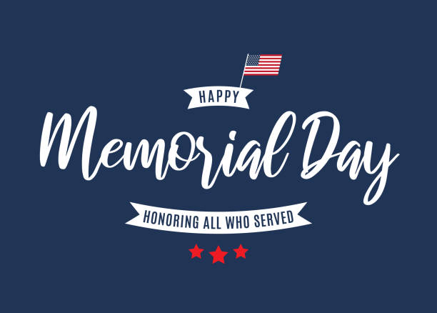 illustrazioni stock, clip art, cartoni animati e icone di tendenza di sfondo memorial day. onorare tutti coloro che hanno servito. vettore - american culture us memorial day blue red