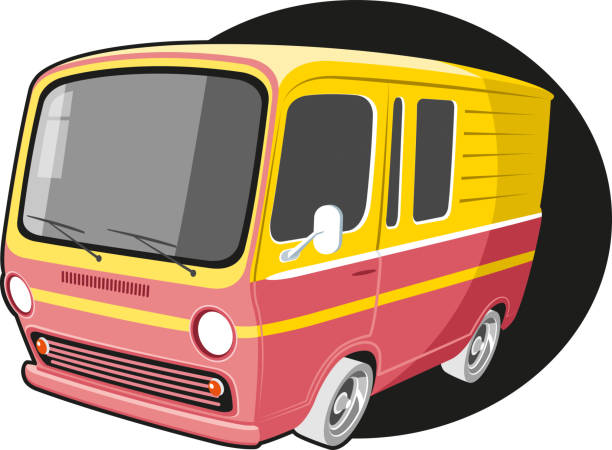 Minibus campervan vector art illustration