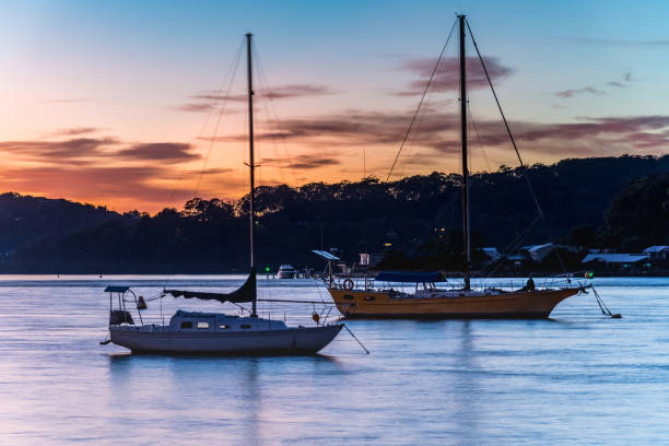 istock Sunrise over the Bay with Boats 1214352934