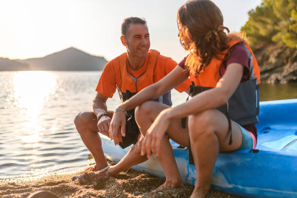 istock Spanish Kayakers in 30s and 40s After Morning Exercise 1214353600
