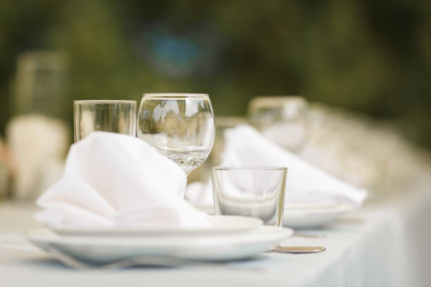 istock group of empty wine glasses on the table 1214355771