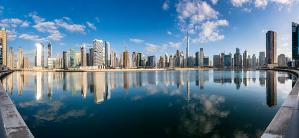 istock Dubai skyline at the Dubai Creek 1214356725