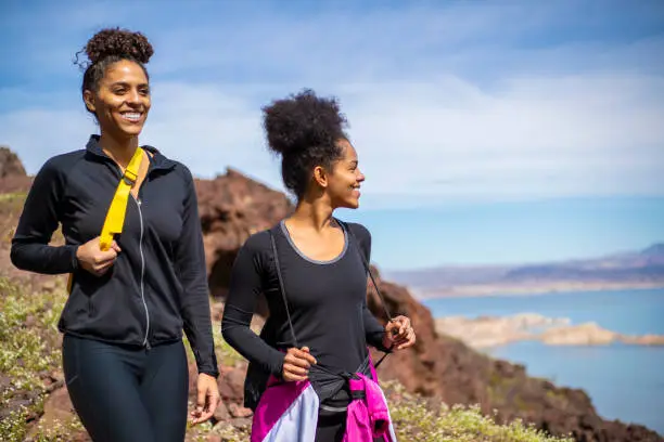 Beautiful African American Women Hiking