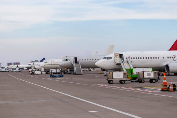 istock Planes sorted at airport in Turkey 1214359811