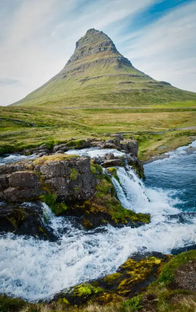 Photo of Beautifull arrowhead mountain Kirkjufell and waterfall in Iceland